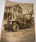 Rare Antique ID'd American Garage Fire Engine Response Crew Photo 1929! CT! US! — photo 2