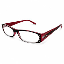 Women s Reading Glasses 6.00 Magnification Pink Black Frame w Protective Case