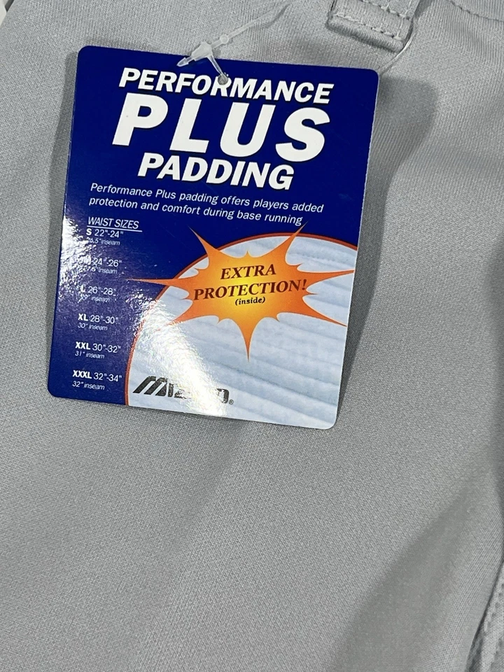 Pantalones de béisbol y softbol Mizuno juveniles L grandes rendimiento más acolchado gris/azul marino Foto 2 de 4
