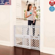Adjustable Baby Safety Gate 26-42" Wide 26" Tall Easy Install Light Gray Cert.