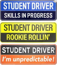 3PCS Removable Magnet for Car, Reflective Bumper Sticker Safety Signs for New Dr