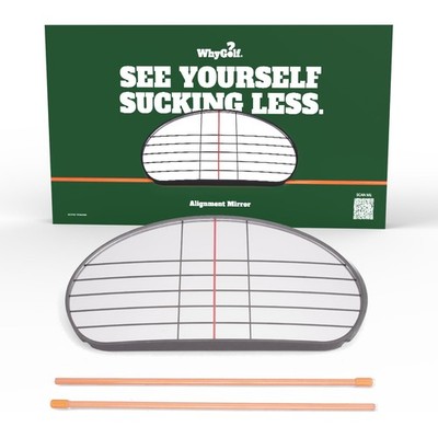 Alignment Mirror with 2 Alignment Rods, Portable Golf Training Aid for Swing ...