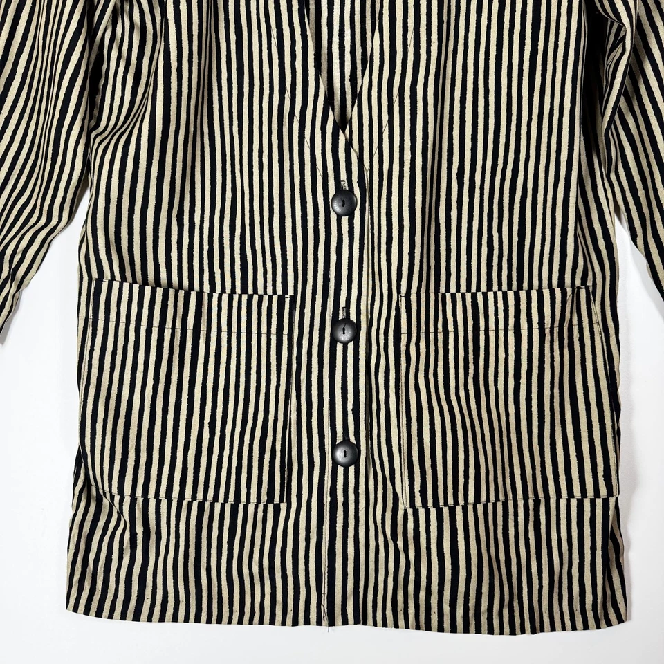 Vintage Scarlett Cardigan Tunic Blazer Womens Medium Striped Long Made USA 80s - Image 3 of 4