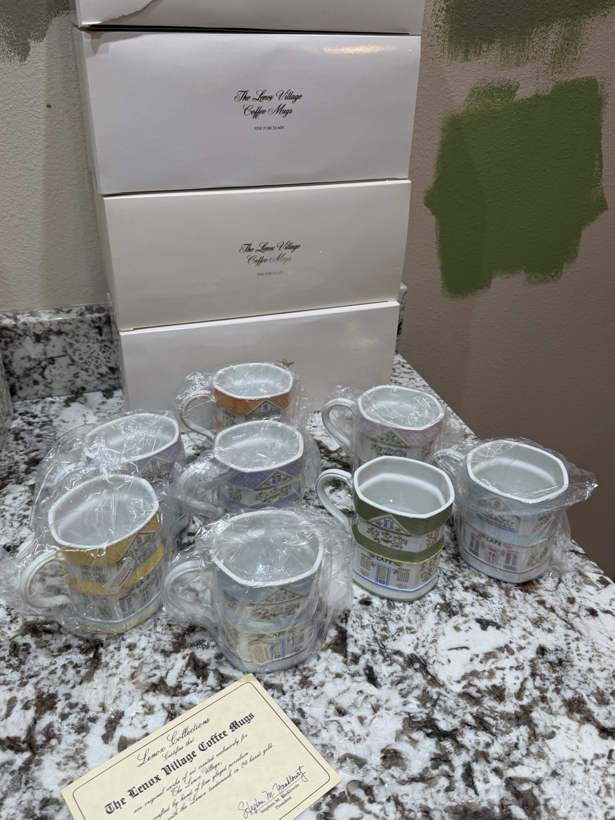 1992 Lenox Spice Village Coffee Mugs Cups Set of 8 Vintage - New in Box RARE