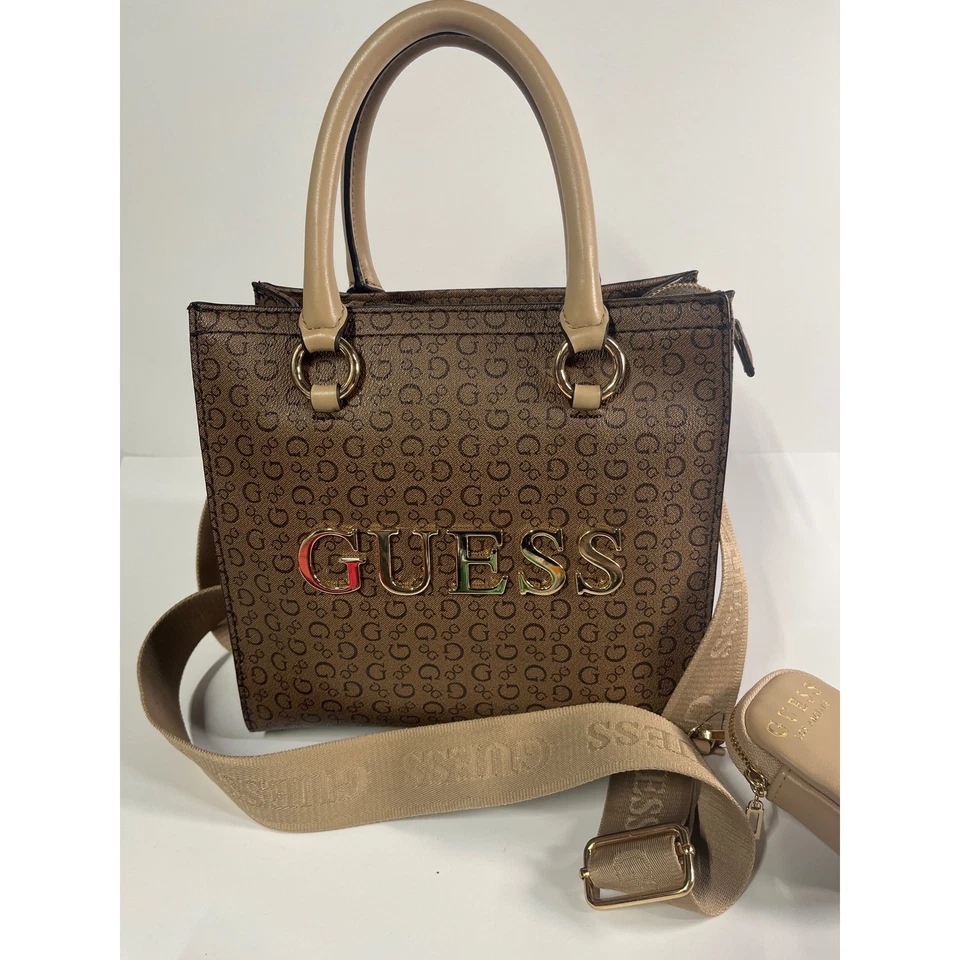 Bolso Bandolera Guess Maisey Cacao Cartera Asa Superior con Monedero Nuevo con Etiquetas Foto 2 de 4