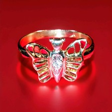 14K Yellow Solid Gold Butterfly Ring Size 7.75 2.2grams