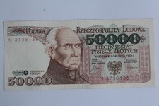 Banknote 50000 Zlotych Poland 1989 VF+ (75886)