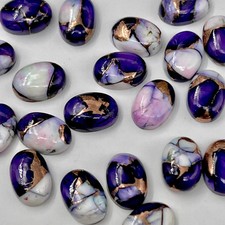 AAA Purple Buffalo Kingman Copper Turquoise Cabochon Oval Shape Loose Gemstone