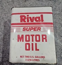 RARE VINTAGE RIVAL 2 GALLON OIL CAN HARD TO FIND ???