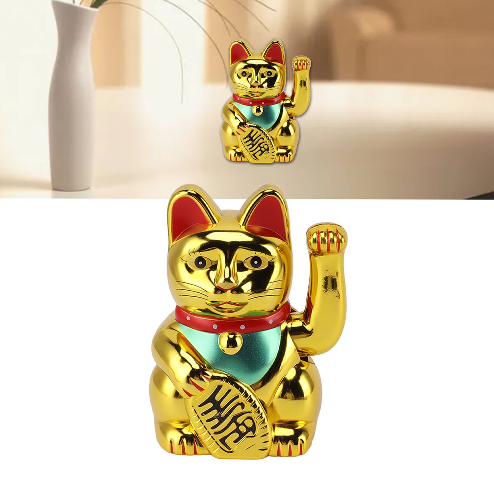 Home Desktop Solar Energy Waving Arm Fortune Cat 5in Lucky Fortune Cat For Home