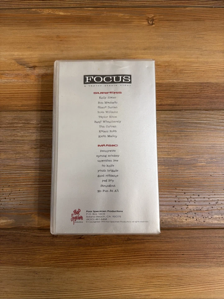 Focus Surfing A Taylor Steele Video VHS Tape 1994 Poor Specimen Productions Surf - Image 2 of 4