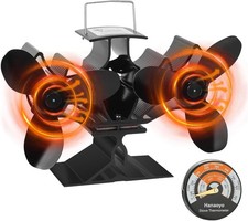 Hanaoyo Newly Log Burner Fan with Twin Motors, Double Heat Powered Medium 