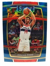 2021-22 Panini Select Isaiah Todd #65 Concourse Blue Prizm RC Washington Wizards