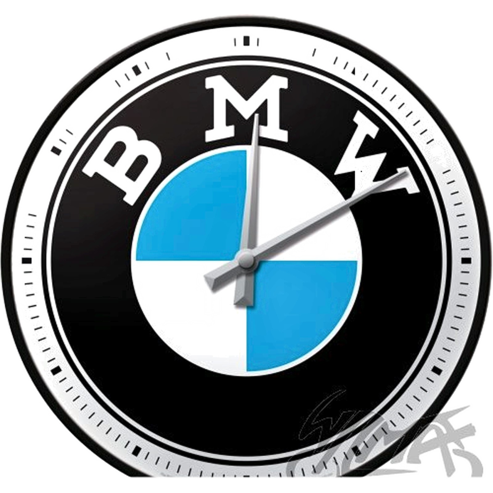Horloge murale BMW 51097 cadran en verre minéral et relief chromé