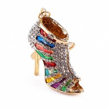 Unique Shape Rhinestone Crystal Keyring Charm Pendant Purse Key Ring Keycha PMYD