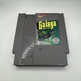 Nintendo NES Galaga, Demons of Death Cartridge with Dustcover Sleeve Tested