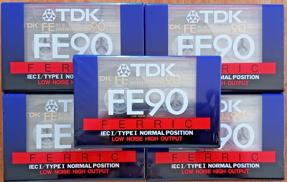 5 cassettes audio TDK FE 90 minutes TYPE I neuves