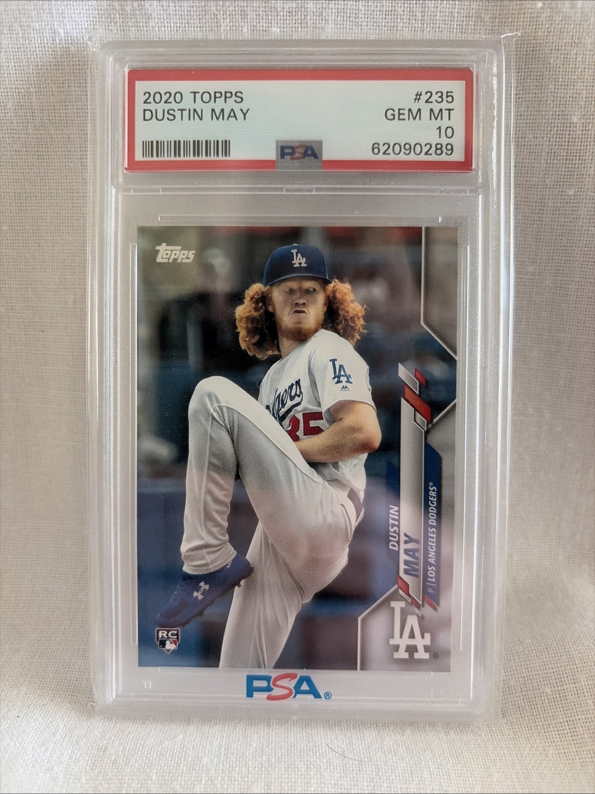 2020 Topps - Dustin May #235 Pitching (RC) PSA 10 GEM MT