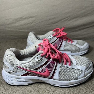 Nike Dart 10 Womens 7.5 Running Shoes White Pink 580427-100 Reslon