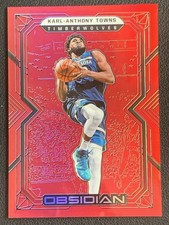 Karl-Anthony Towns 2021-22 Panini Obsidian Base Electric Etch Red Flood #4