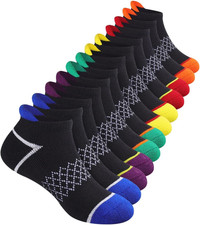12 Pairs Boys Socks Ankle Athletic Socks with Cushioned Sole for 4-6 6-8 8-10 Ye