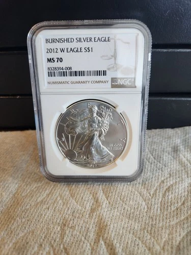 2012 W Burnished Silver Eagle NGC MS 70 Brown Label