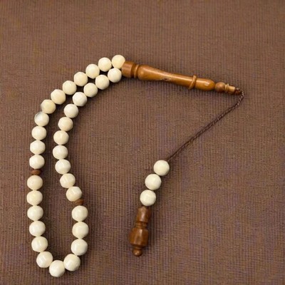 Handmade Camel Bone & Kuka Wood Rosary Prayer Beads Islamic Tasbih Misbaha Gift