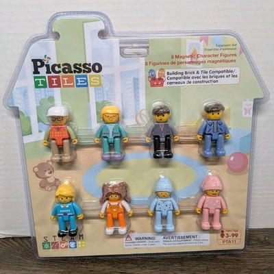 Picasso Tiles 8 Piece Magnetic Action Figures Family Character Set PTA11 - NEW