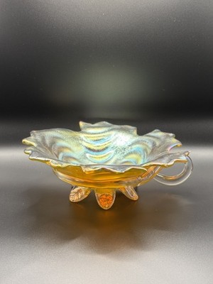 Loetz Candia Wellenoptisch  Abastract Footed Vase