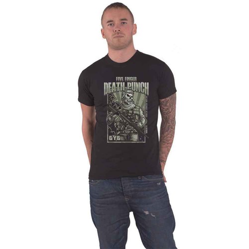 Five Finger Death Punch Maglietta Donna | Fitting Aderente 'Trouble' | Ufficiale | 100% Cotone | Nero