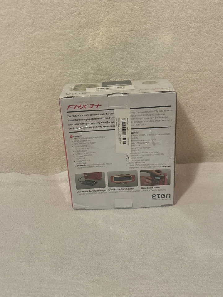 Radio meteorológica y cargador de teléfono portátil Eton FRX3+ Cruz Roja solar/manivela NUEVO Foto 2 de 4