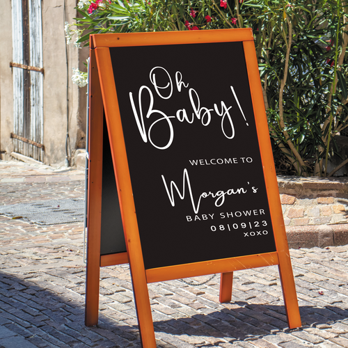 Oh Baby! DIY Personalised Baby Shower Welcome Sign Sticker Decal Decoration - Picture 3 of 10