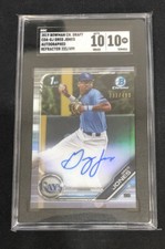 Greg Jones 2019 Bowman Chrome Draft Refractor RC Auto /499 SGC 10 Rookie Card