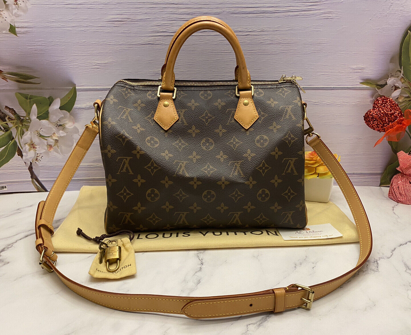 🌸LOUIS VUITTON Speedy 30 Monogram Bandouliere Shoulder Bag