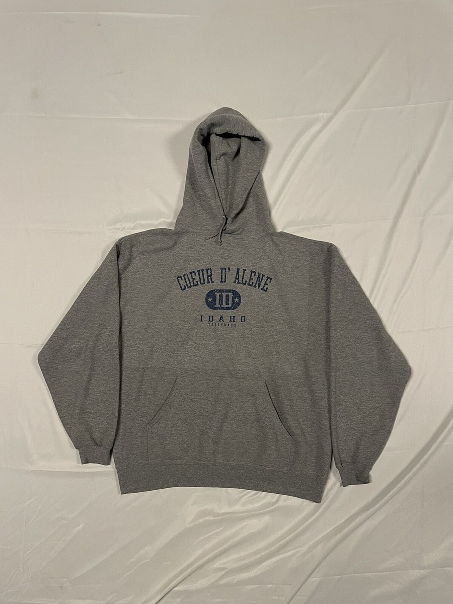 Couer D' Alene Idaho University Logo Hoodie Sweatshirt Gray Blue Couer D' Alene Idaho University Logo Hoodie Sweatshirt Gray Blue