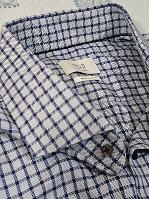 1863 Eterna Modern Fit Plaid Tailored Shirt Size 45