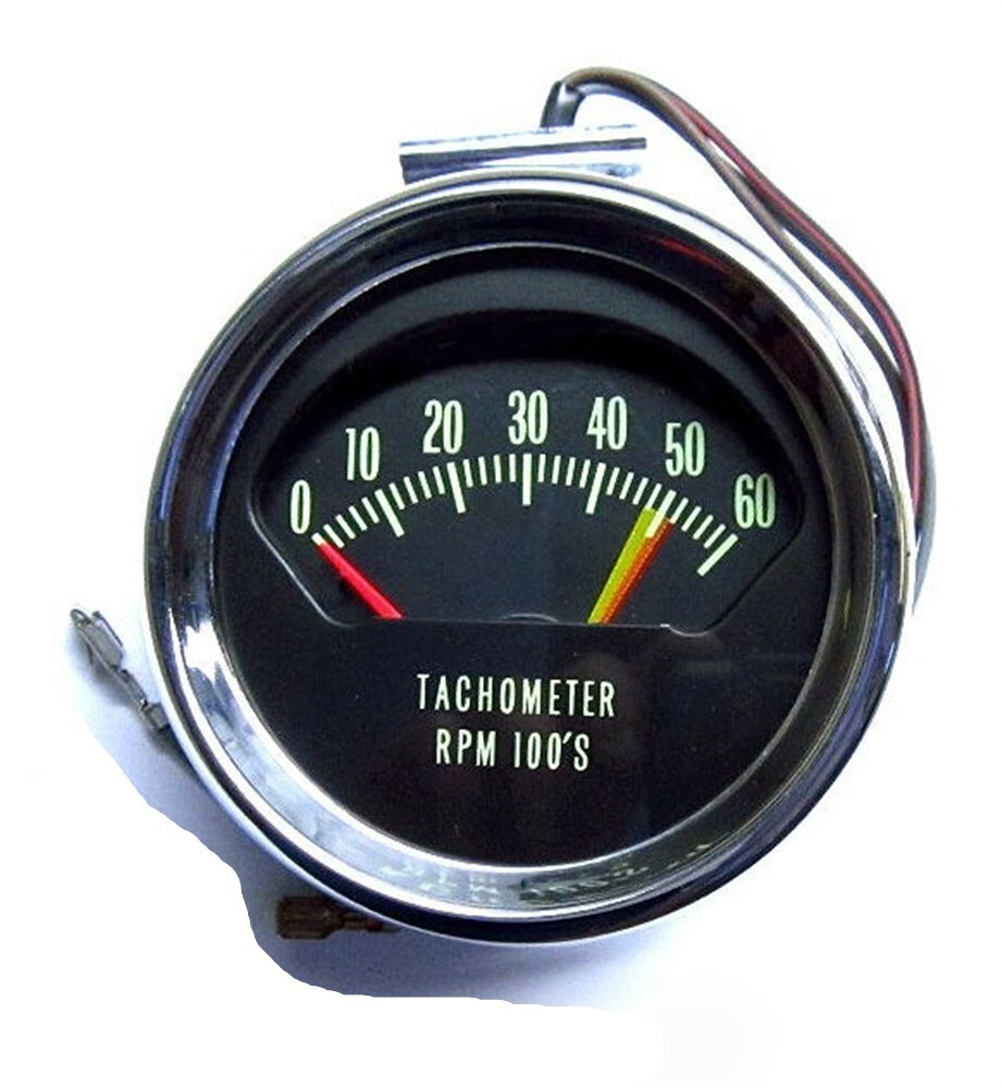 1966 Chevelle Knee Knocker Dash Tach Chrome Bucket & Tach 6000 RPM