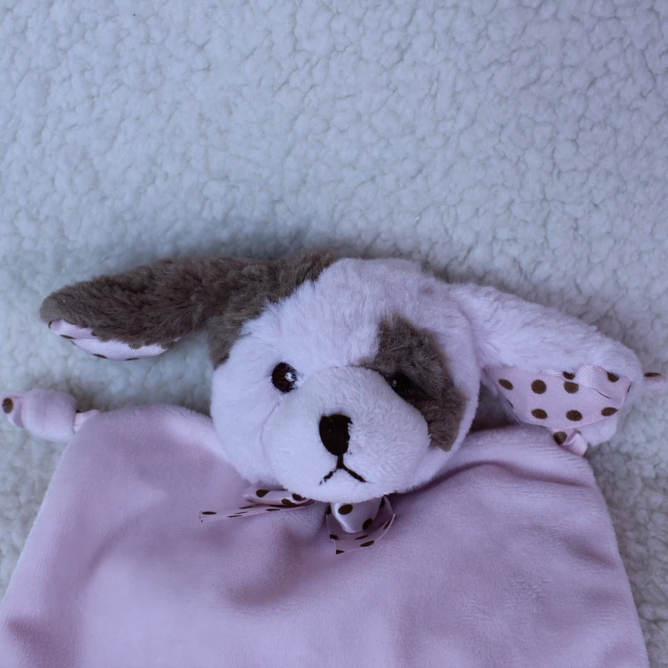 MANTA DE SEGURIDAD LOVEY PUPPY perro Bearington rosa felpa 6,5" x 6,5" Wee Wiggles Foto 4 de 4