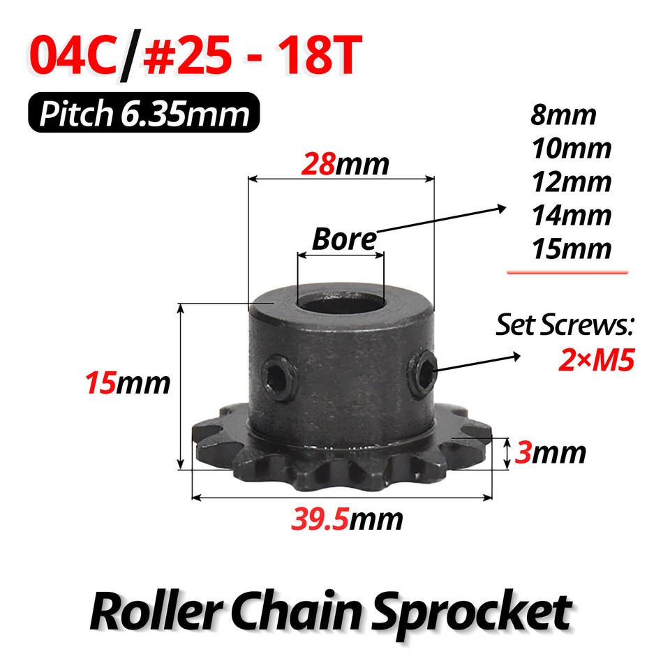 1Pc 10T 04C #25 Sprockets For Roller Chain Bore 5 6 6.35 8 10mm 10 - Foto 8