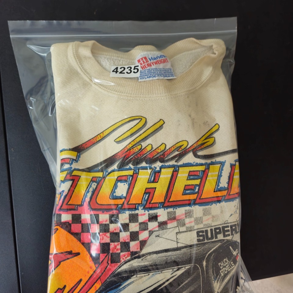 VTG 90s Chuck Etchells Drag Racing Graphic Crewneck Mens 2XL USA Nascar ...