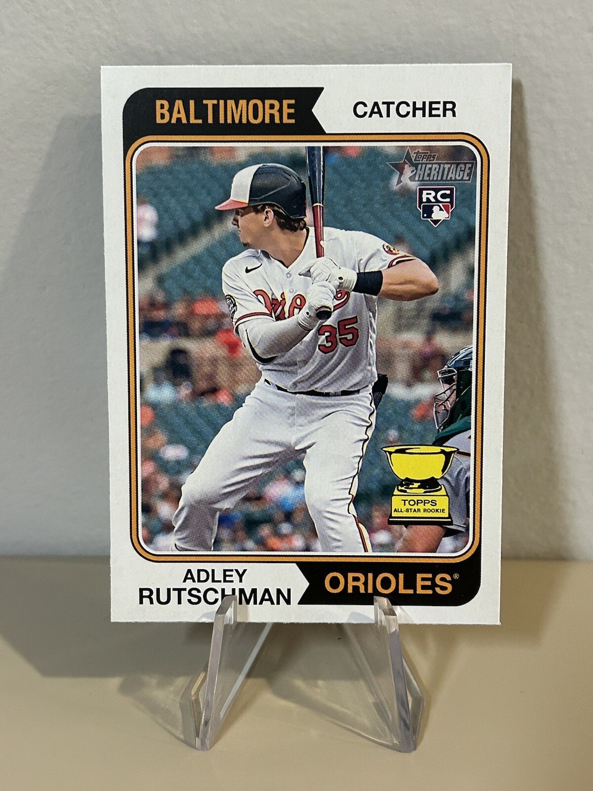 2023 Topps Heritage Rookie Card Adley Rutschman #7 Baltimore Orioles RC