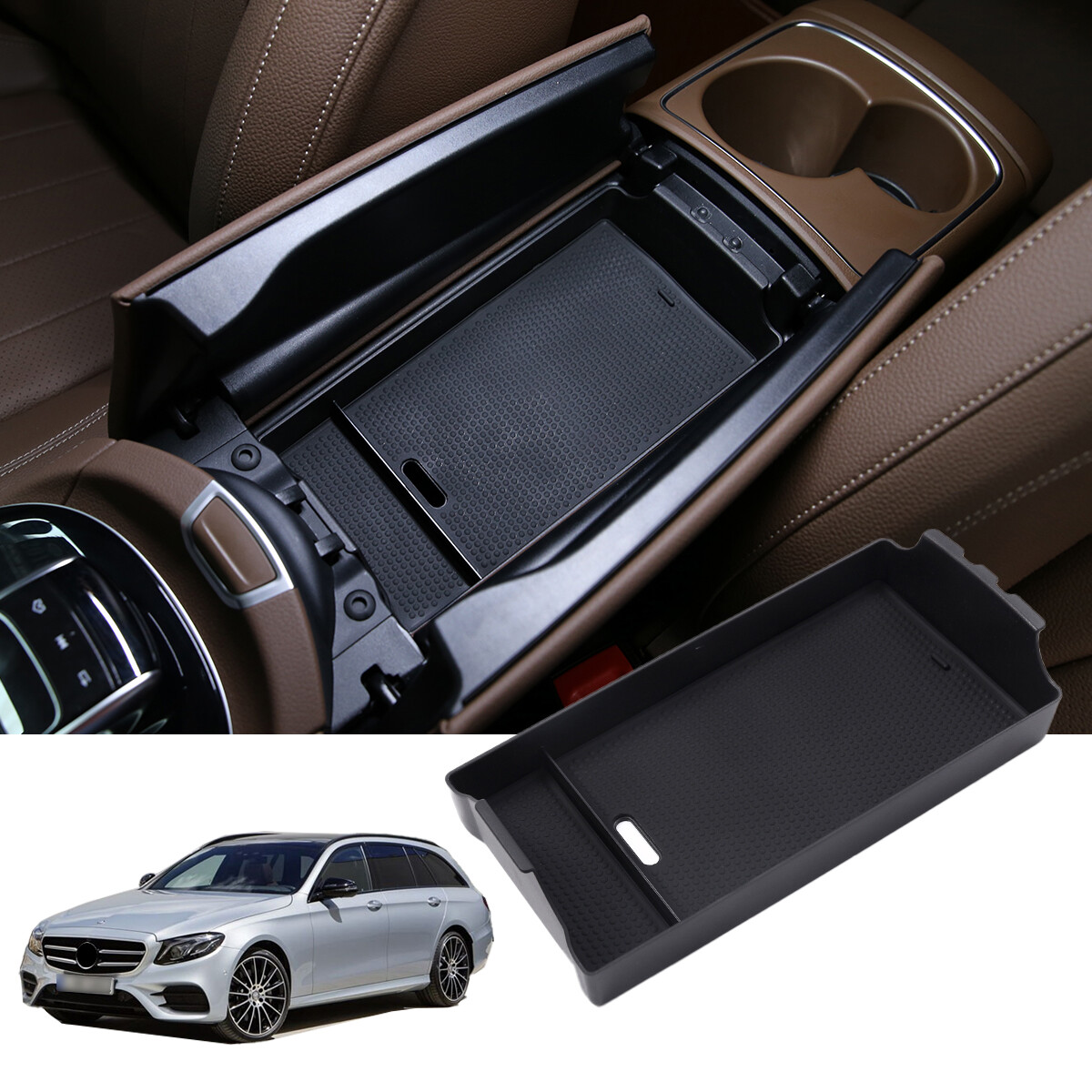 Scatola Portaoggetti Per Bracciolo Mercedes Classe E W213 S213 C238 2016-2019 - Organizer Console In ABS - Foto 4