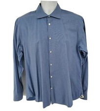 John Varvatos USA Slim Fit Long Sleeve Men's Dress Shirt Size 17 34/35 Blue
