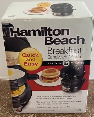 Hamilton Beach Breakfast Sandwich Maker 25477 Egg Muffin Bagel