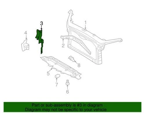 Original Ford Mercury 2006-2009 Milán Radiador Soporte Sello Derecho 6N7Z-8348-A Foto 4 de 4