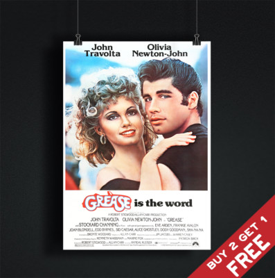 GREASE *1978 FILMPOSTER A3 A4 Classic Vintage Musical Film Kunstdruck TRAVOLTA