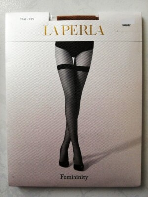 LA PERLA STRÜMPFE NETZ FEMININITY GRÖSSE 8,5-9 = S FARBE HONEY REF 10060