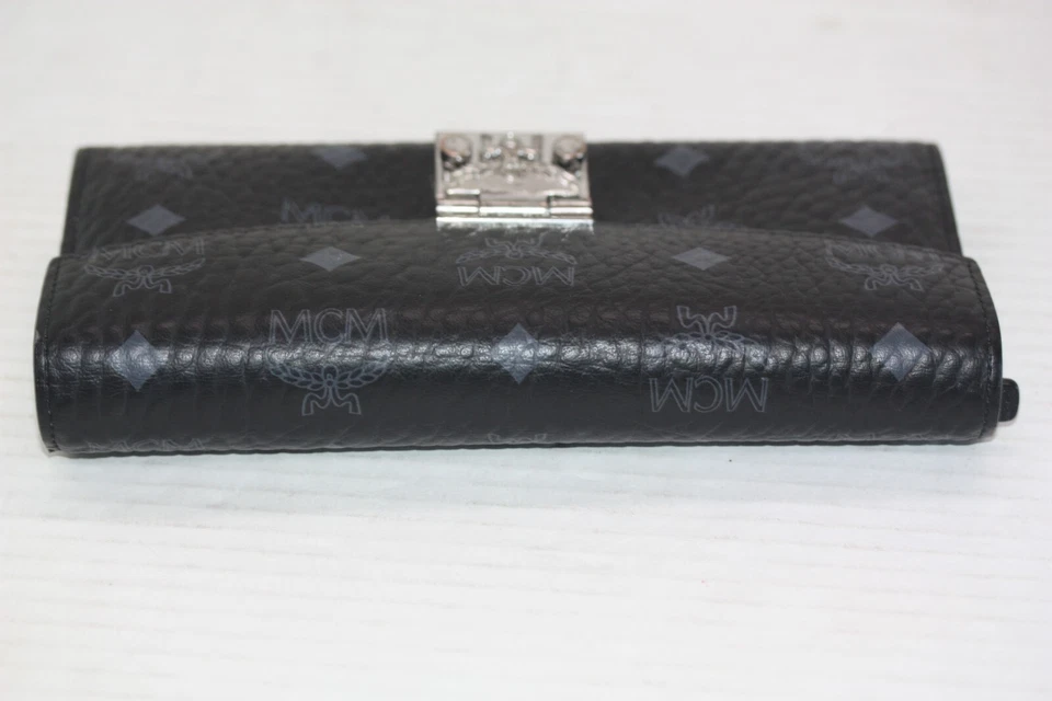 MCM Black Visetos Coated Canvas Flap Envelope Wallet **READ BELOW** - Image 4 of 4