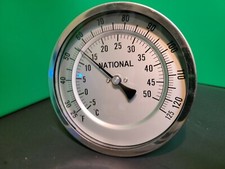 GRAINGER National 90 ADJUSTABLE ANGLE THERMOMETER -25-125 F/C 5" Face 6" STEM