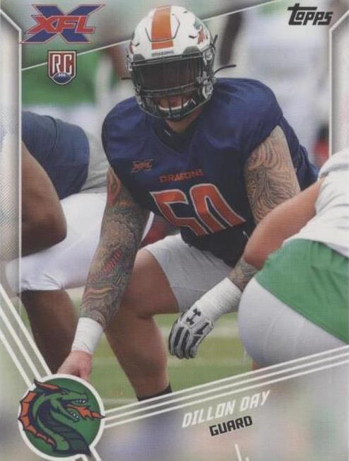 2020 Topps XFL Dillon Day #92 - 1 of 2